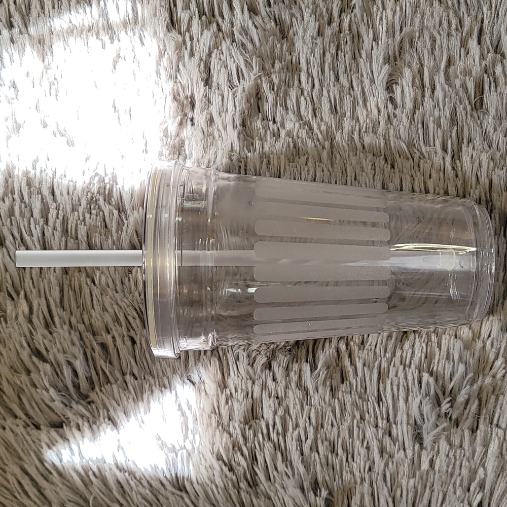 Tumblers with Lid and Straw , Wall Clear Plastic Tumblers, Reusable Cup